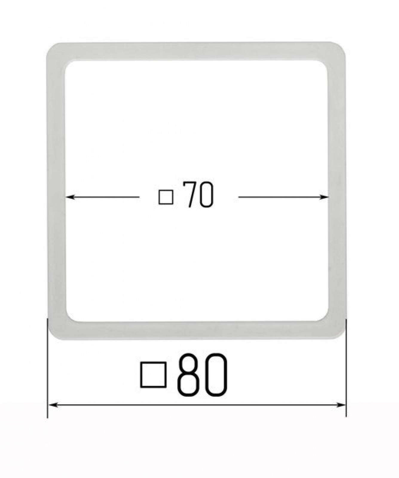 Термоквадрат OPTIMPLAST 80х80 мм прозрачный