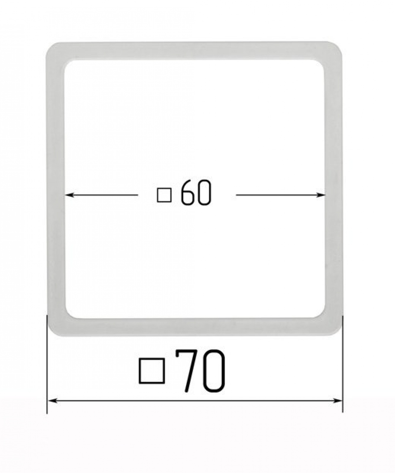 Термоквадрат OPTIMPLAST 70х70 мм прозрачный