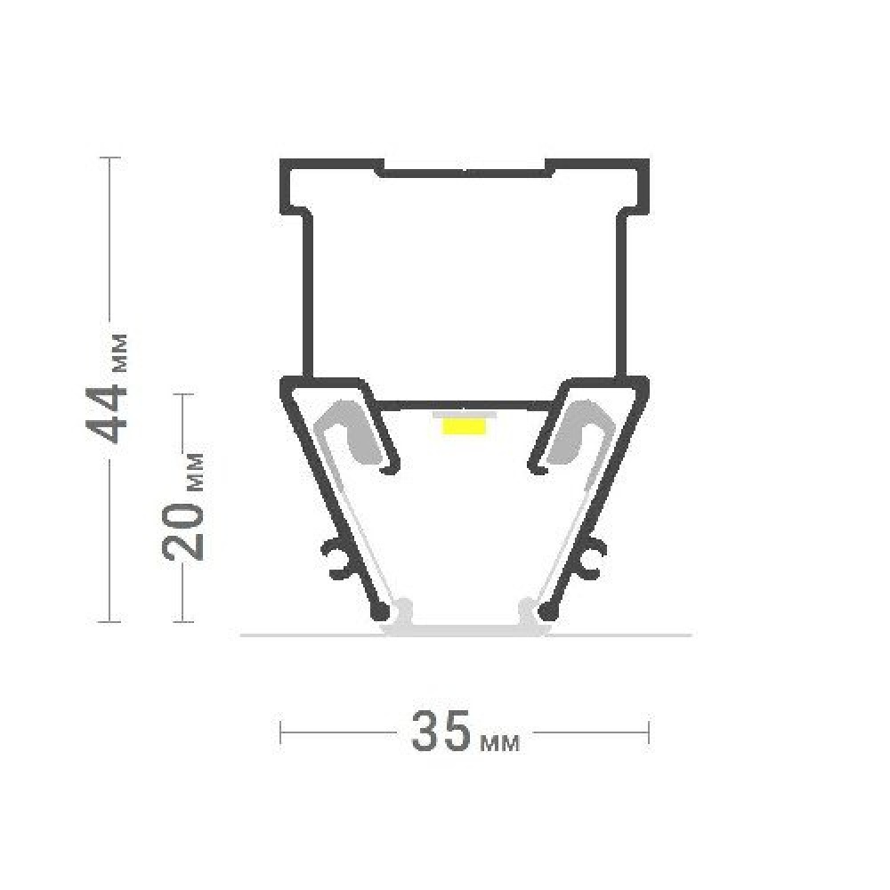 Профиль FLEXY LINE 15 (AL) (ПФ 7140 Световые линии 15мм) без вставки 2м