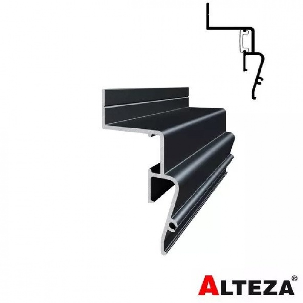Профиль ALTEZA Contour-Pro LED парящий под вставку (AL) белый, черный 2м