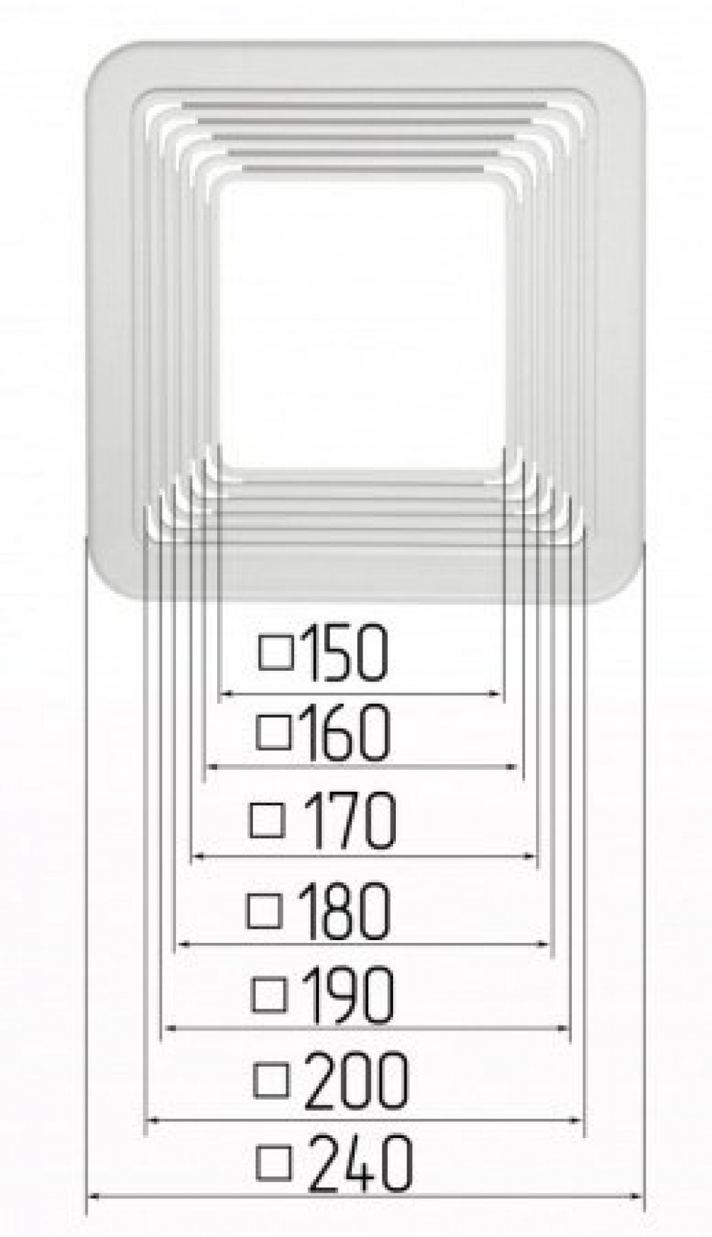 Платформа квадратная универсальная OPTIMPLAST 150-200 мм