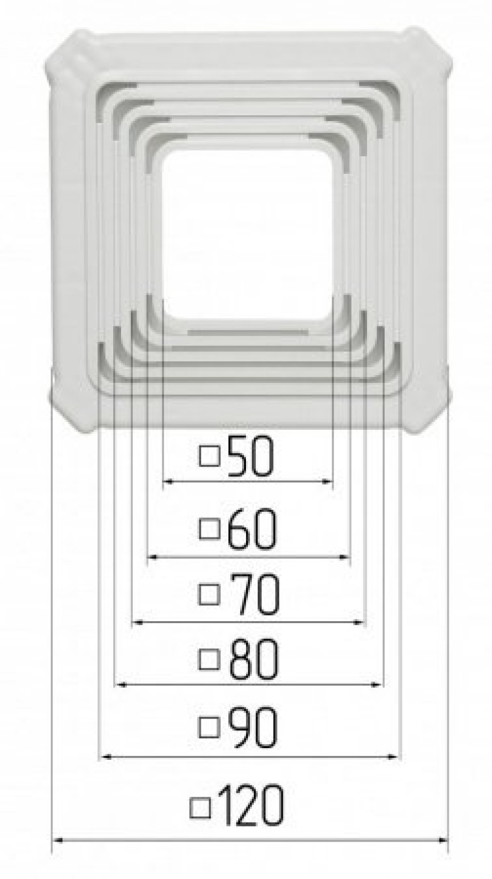 Платформа квадратная универсальная OPTIMPLAST 50-90 мм