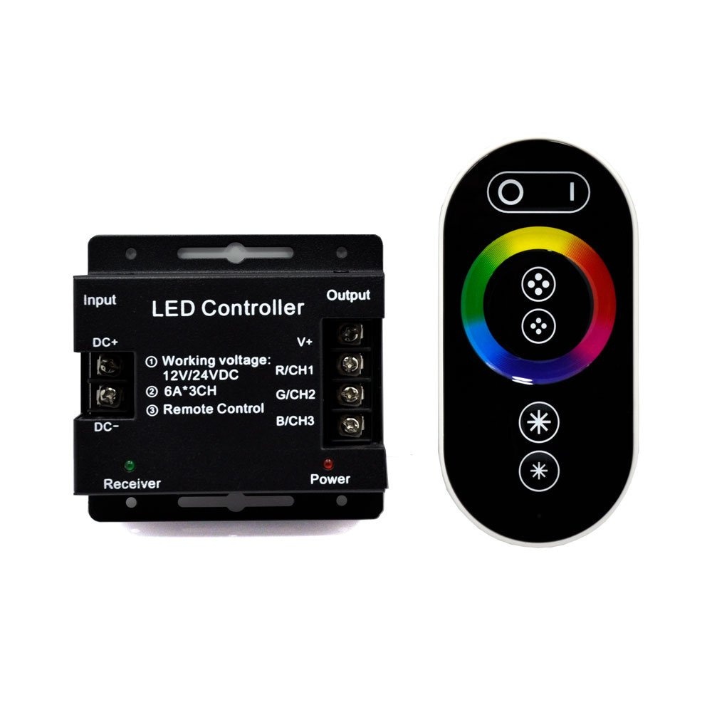 Контроллер 200LUX RGB сенсор 24А 12V/24V 288W/576W черный